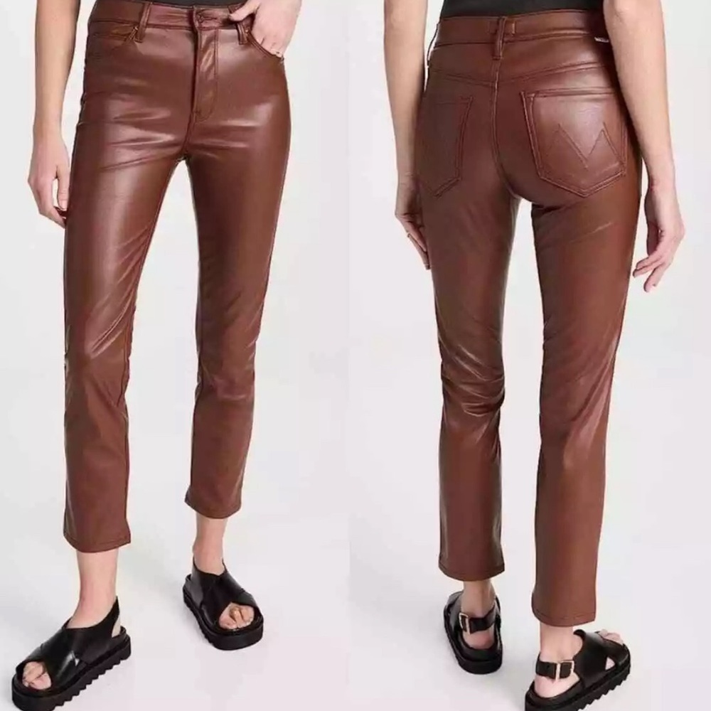 MOTHER The Dazzler Mid Rise Ankle Pants in Friar Brown women’s size 34